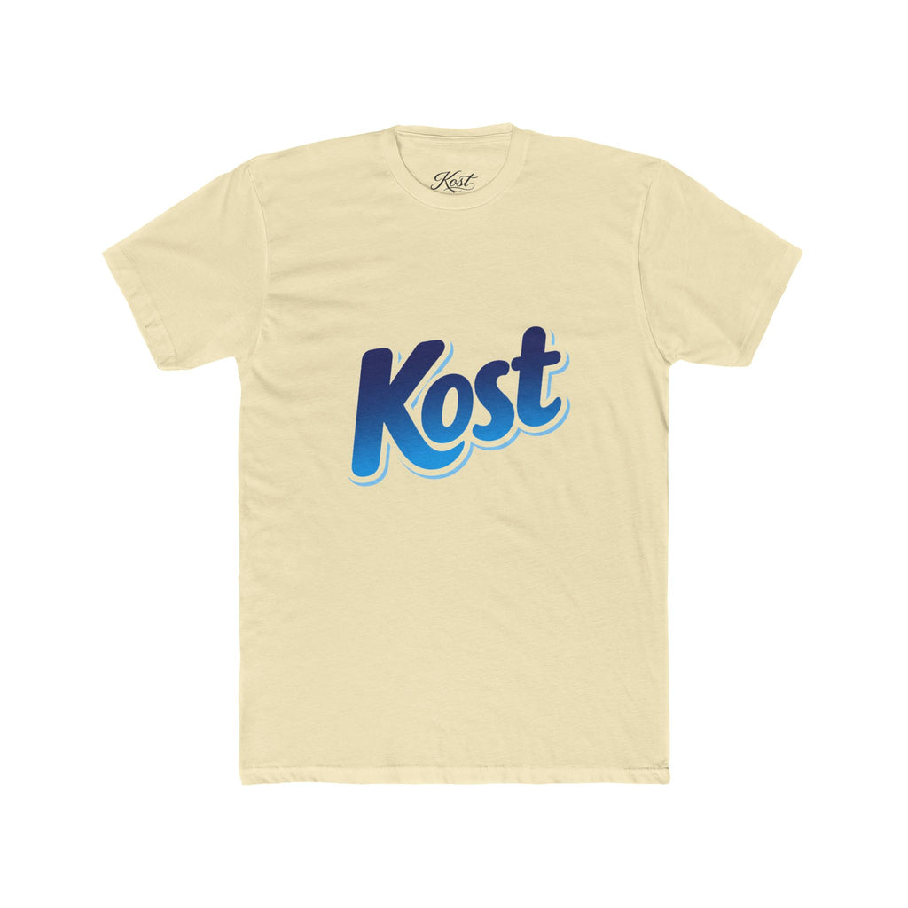 Kost Logo Tee — Retro Blue Script Graphic T-Shirt