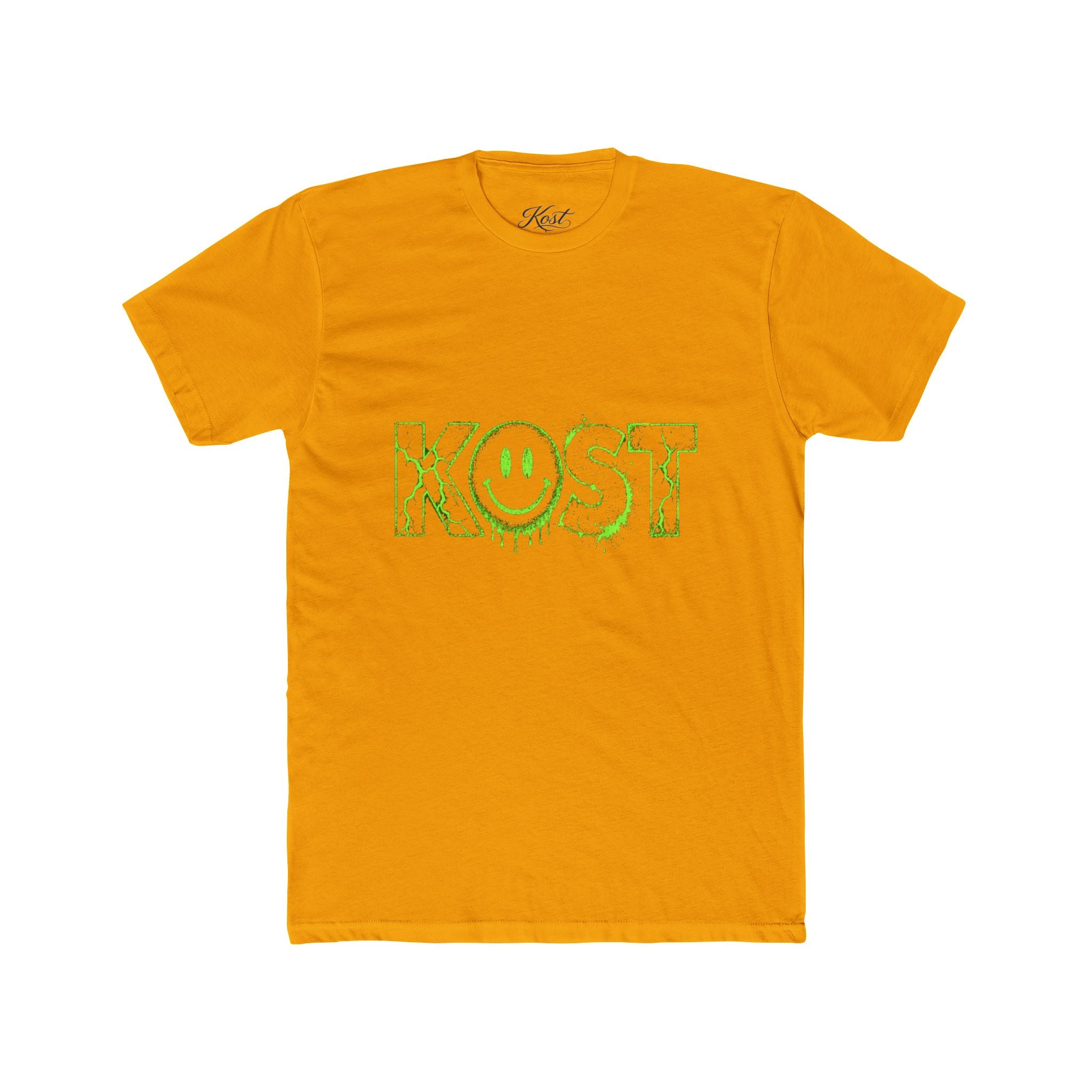KOST Smiley Graphic Tee — Neon Green Drip Logo Cotton T-Shirt