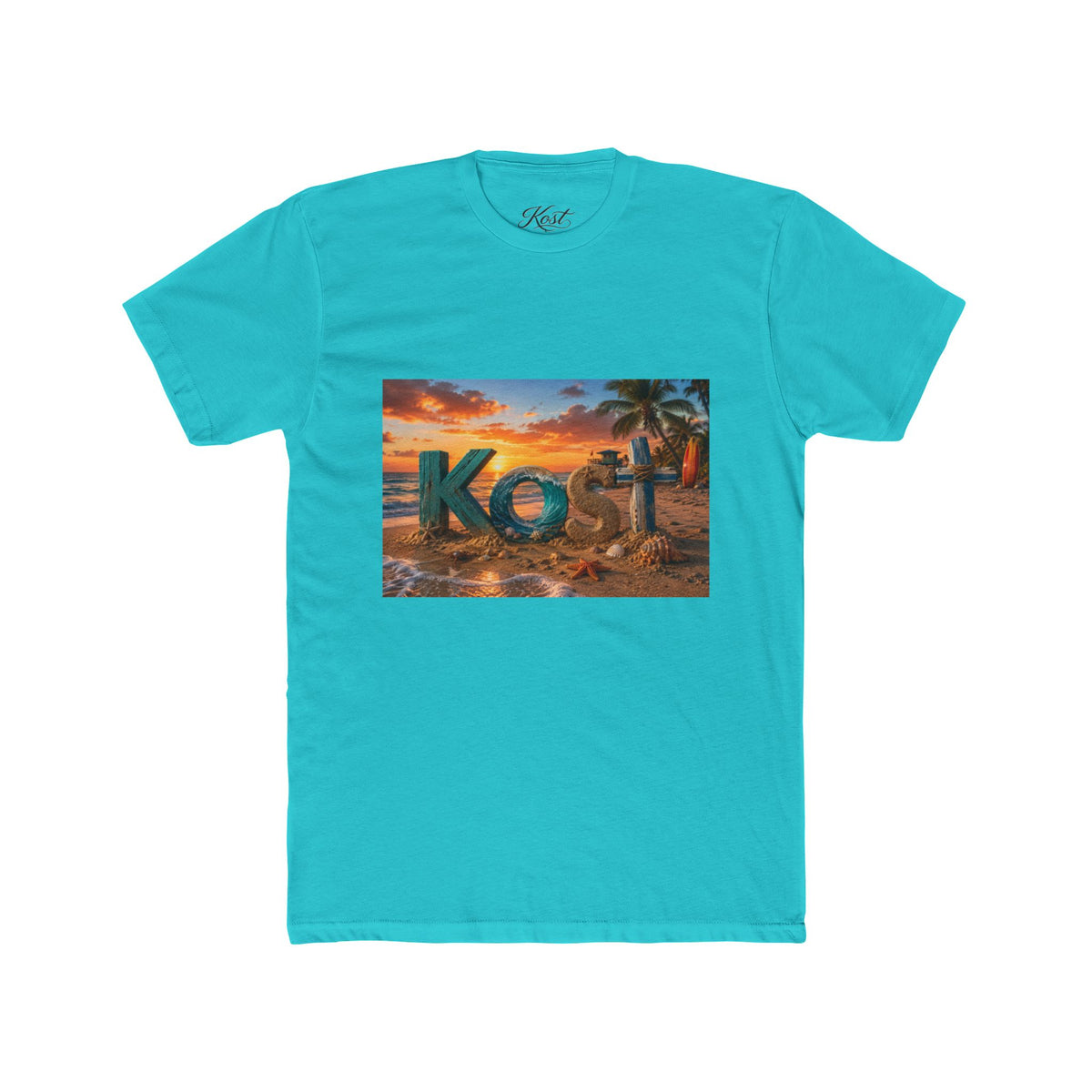 T-Shirt — 'Kost' Tropical Beach Sunset Graphic Tee