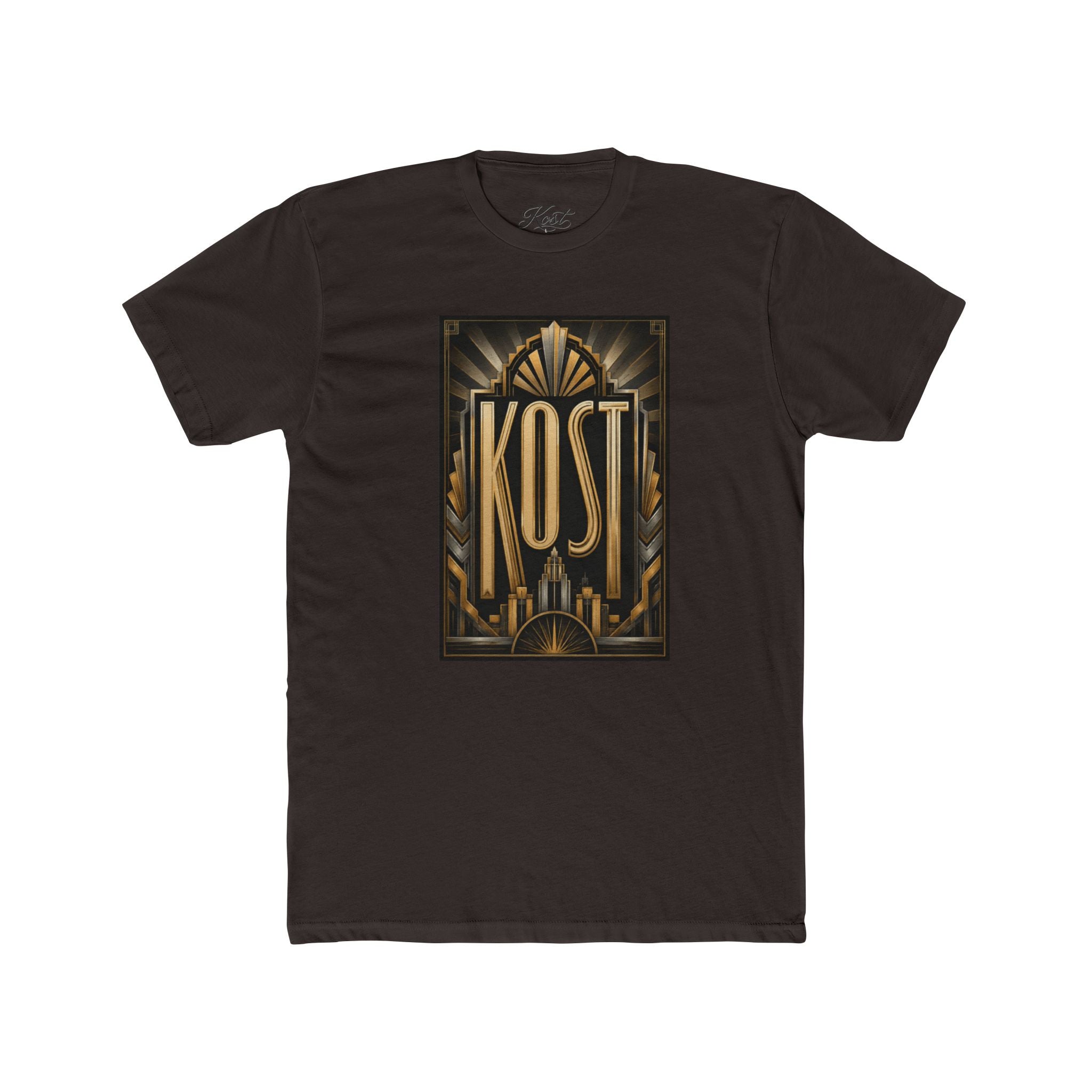 KOST Art Deco Graphic Tee — Vintage Gold Logo T-Shirt