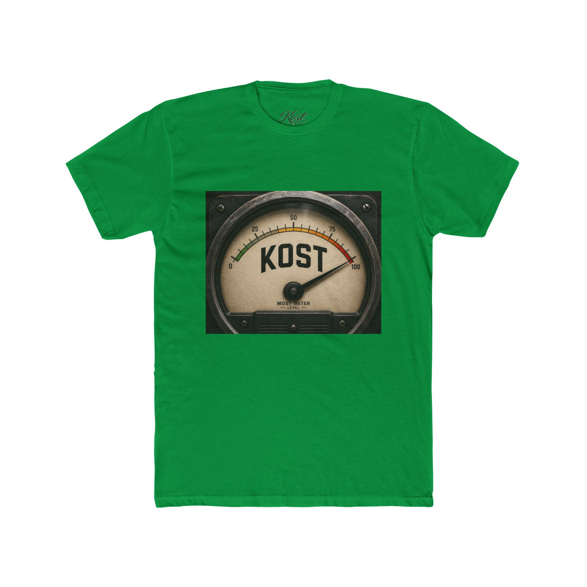 Vintage Radio Meter Tee — “KOST” Gauge Graphic Cotton T‑Shirt