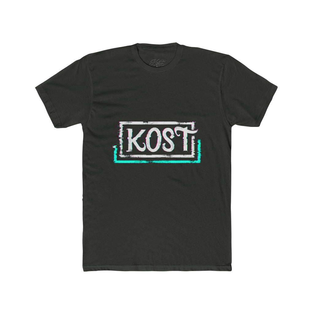 KOSI Retro Outline Logo Tee — White Cotton Crew T-Shirt