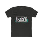 KOSI Retro Outline Logo Tee — White Cotton Crew T-Shirt
