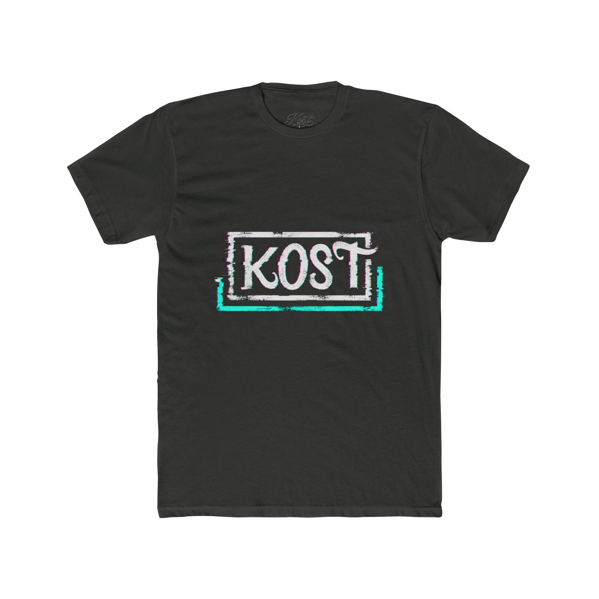 KOSI Retro Outline Logo Tee — White Cotton Crew T-Shirt