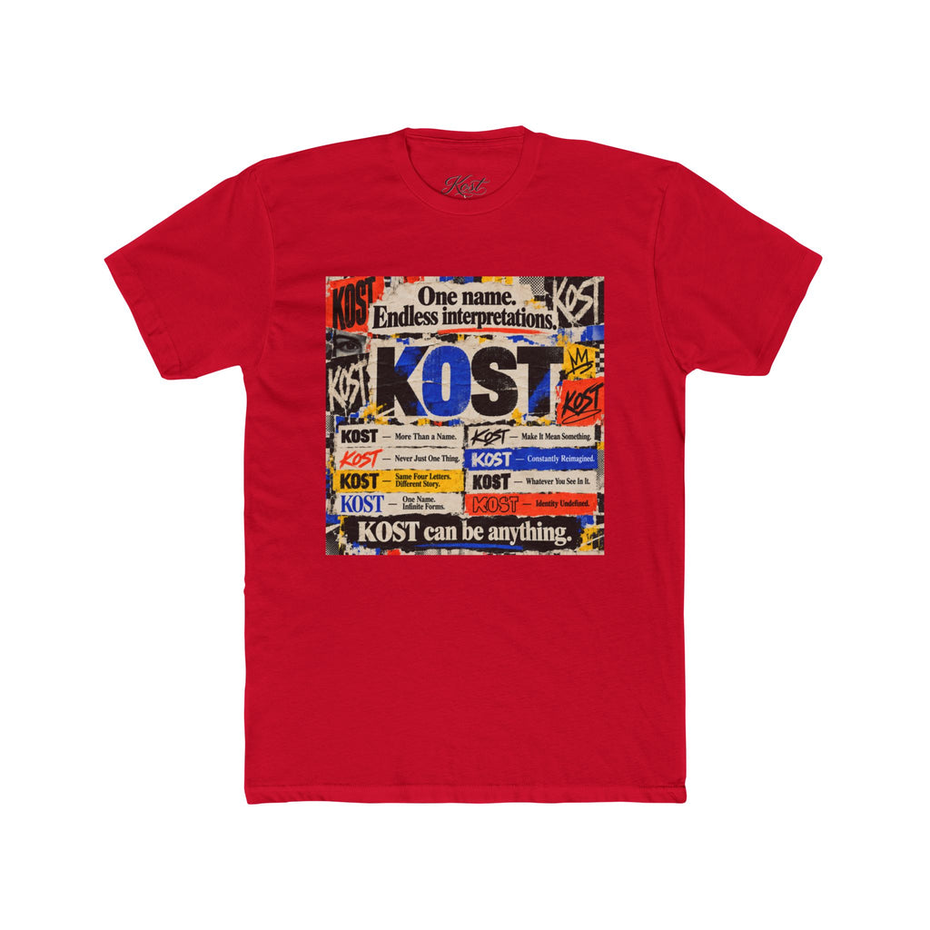 KOST Vintage Patchwork Tee — 'KOST' Collage Graphic Cotton T-Shirt