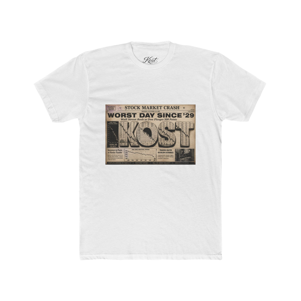 Vintage Newspaper "Worst Day Since '29" Graphic Tee