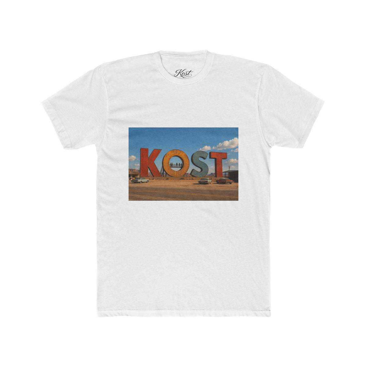 KOST Sign Photo Tee – Vintage Desert Roadside Souvenir T-Shirt