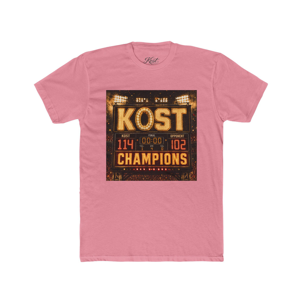 KOST Champions Basketball Scoreboard Tee – '114-102' Victory Shirt