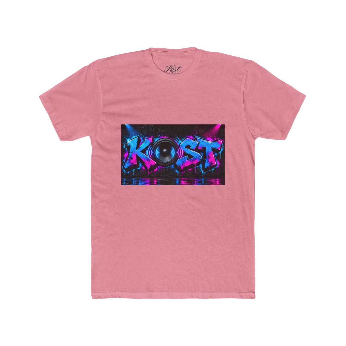 KOST Neon DJ Speaker Graphic T‑Shirt — Retro Vaporwave Music Tee