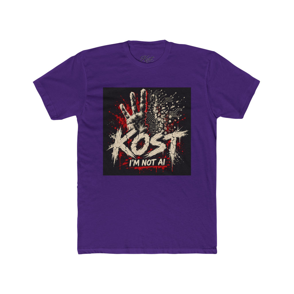 T-Shirt — KOST "I'm Not Al" Graphic Tee (Handprint Horror Design)