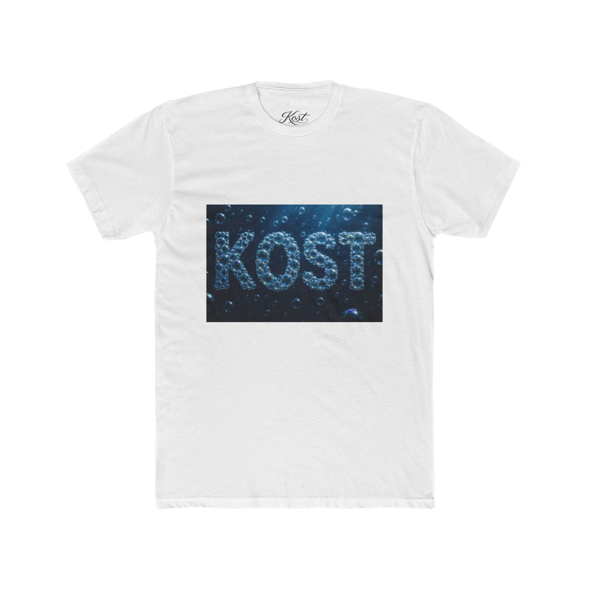 KOST Bubble Text Tee — Nautical Blue Graphic Crewneck Shirt