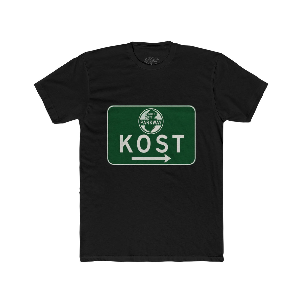 Kost Parkway Road Sign T‑Shirt — Retro Green Route Graphic Tee