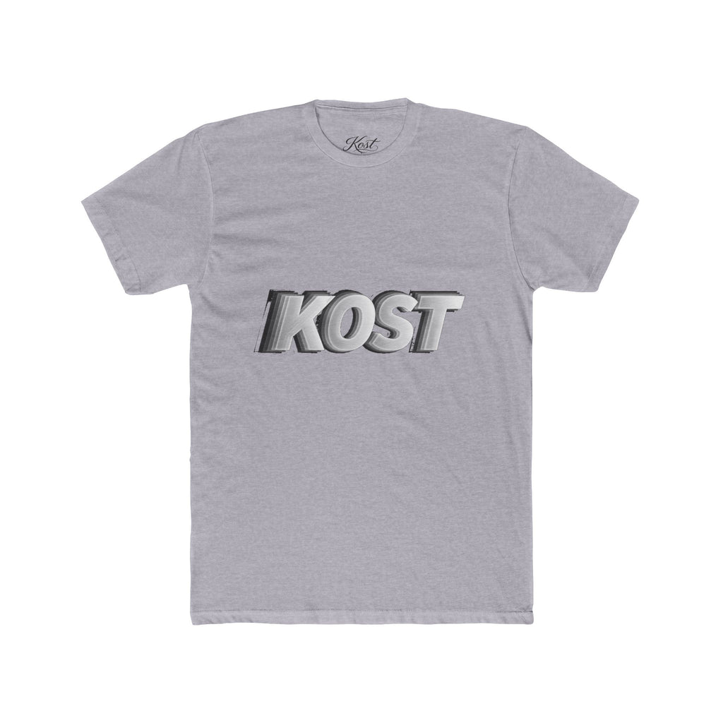 KOST 3D Metallic Logo Tee — White Graphic Crewneck T-Shirt