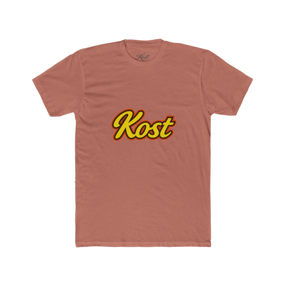 Kost Script T-Shirt — Retro Yellow & Red Logo Tee