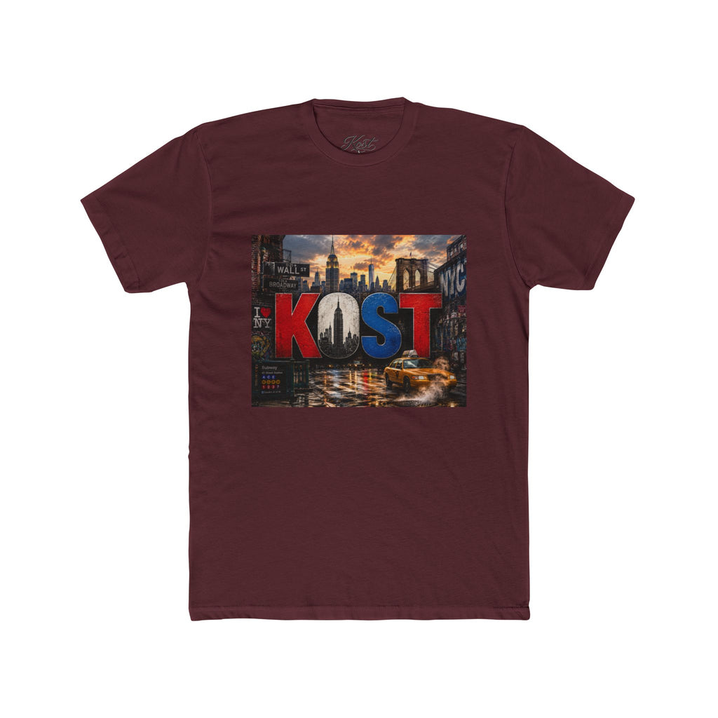 KOST Cityscape Graphic Tee — Red, White & Blue Urban Skyline T-Shirt