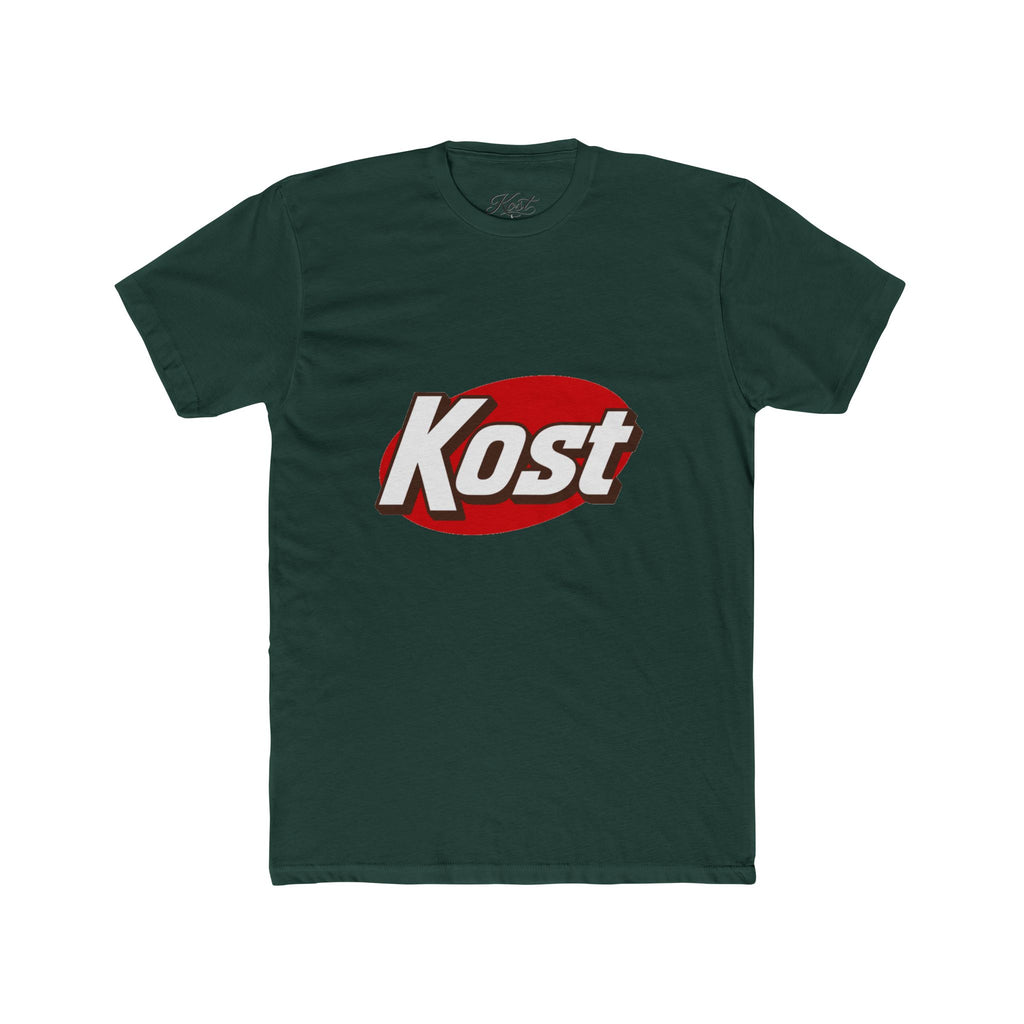 Kost Logo Tee — Retro Red Oval Graphic Cotton T‑Shirt