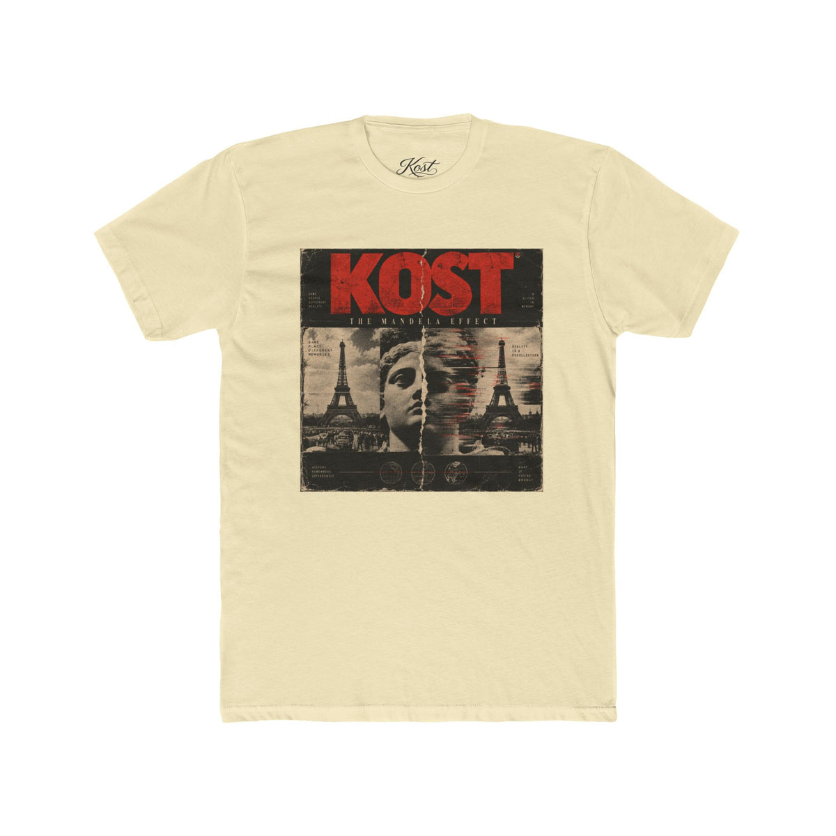 KOST Paris Collage T-Shirt — Retro JFK & Eiffel Tower Graphic Tee