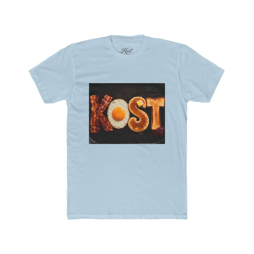 T-Shirt — 'KOST' Breakfast Letters Design (Bacon & Egg)