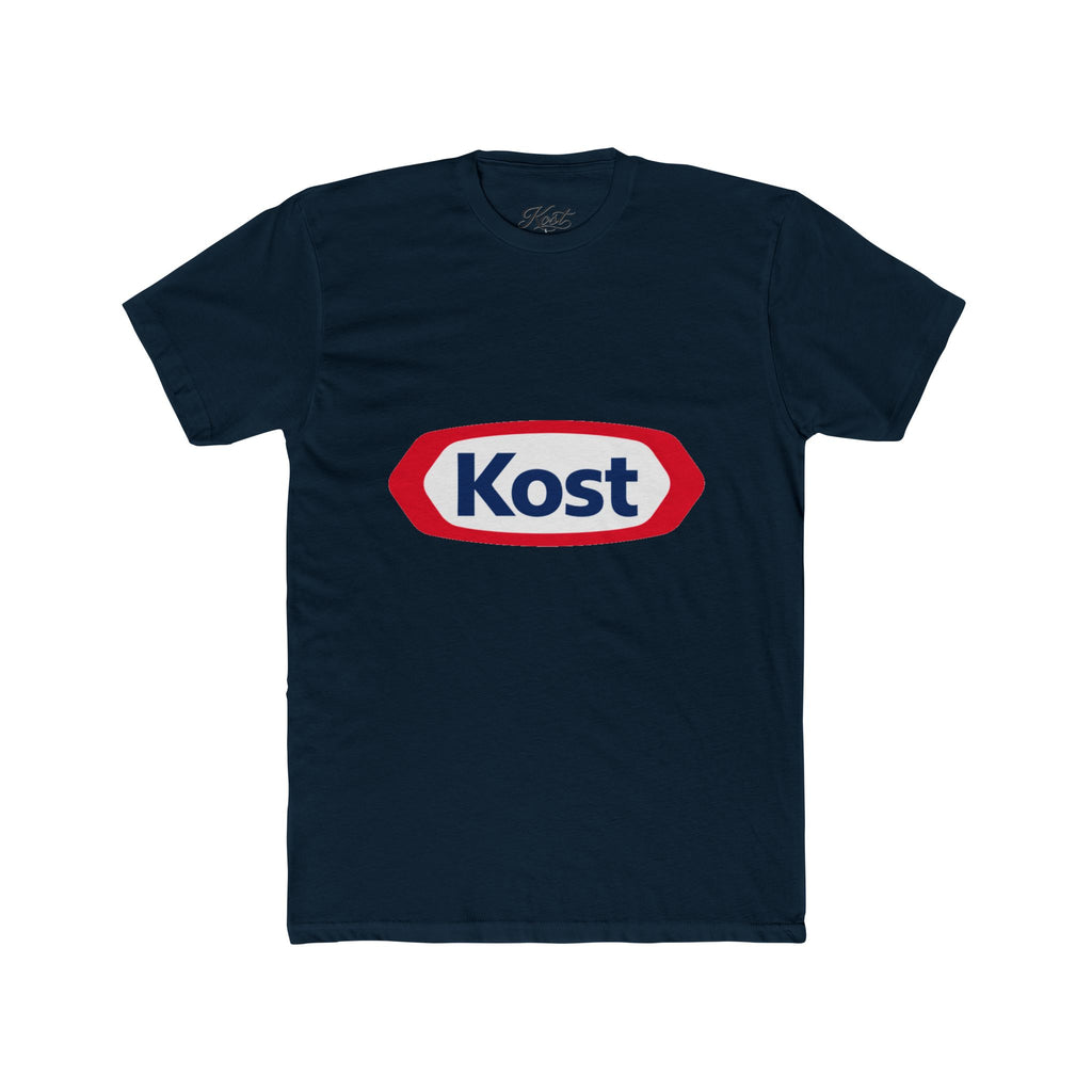 Kost Logo T-Shirt — Retro Red & Blue Graphic Crew Tee