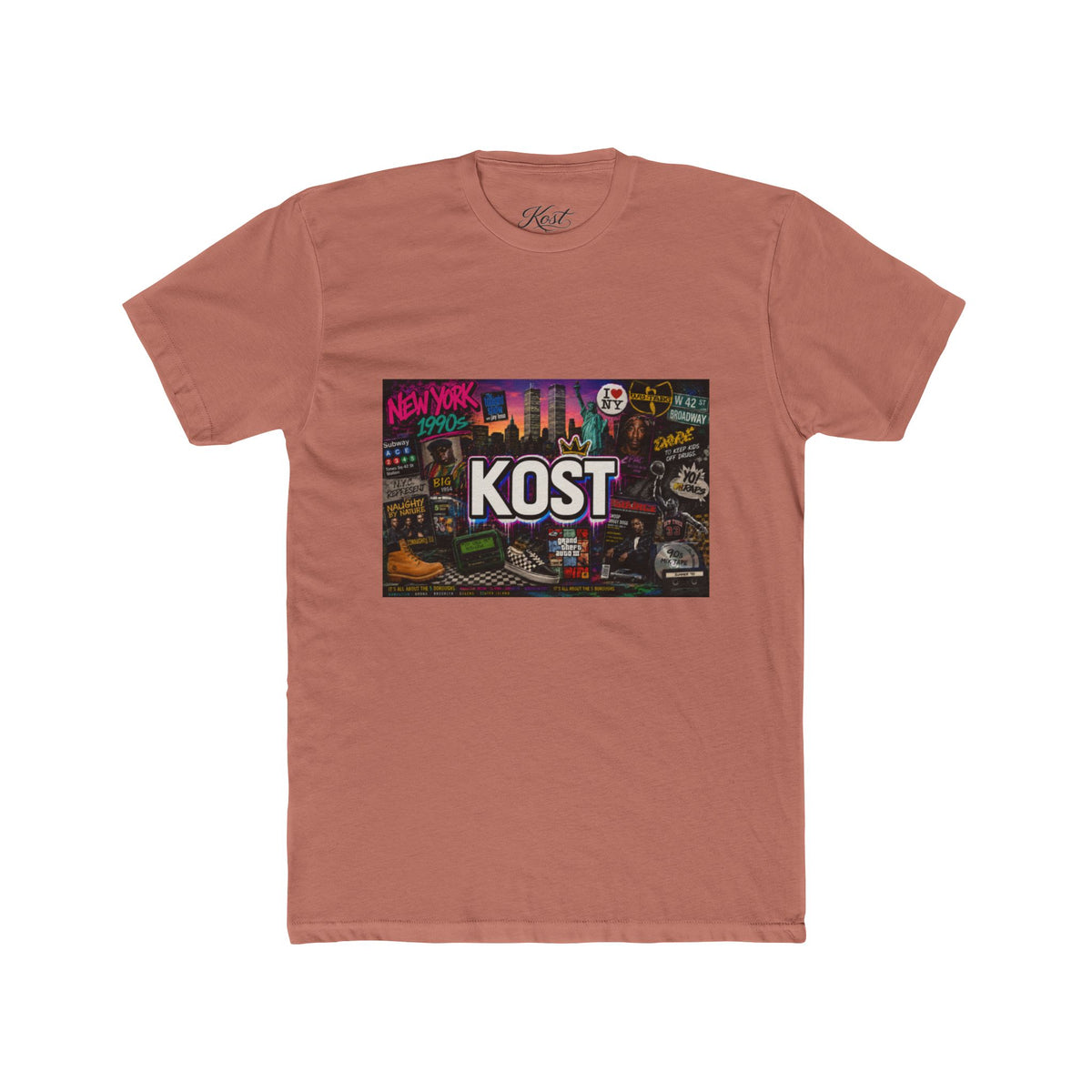 KOST Retro Cityscape Tee — New York Neon Graphic Crew Shirt
