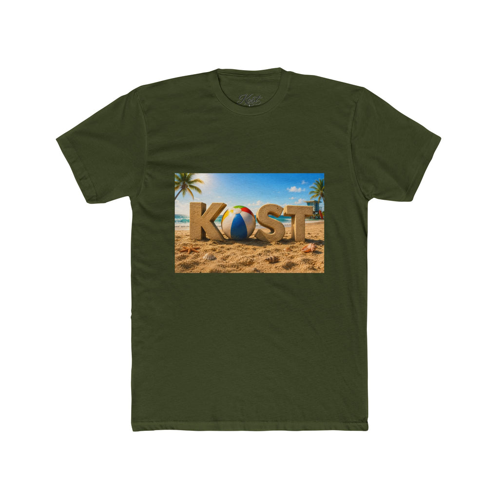 Coastal Beach Tee — 'KOST' Sand & Surf Graphic T-Shirt
