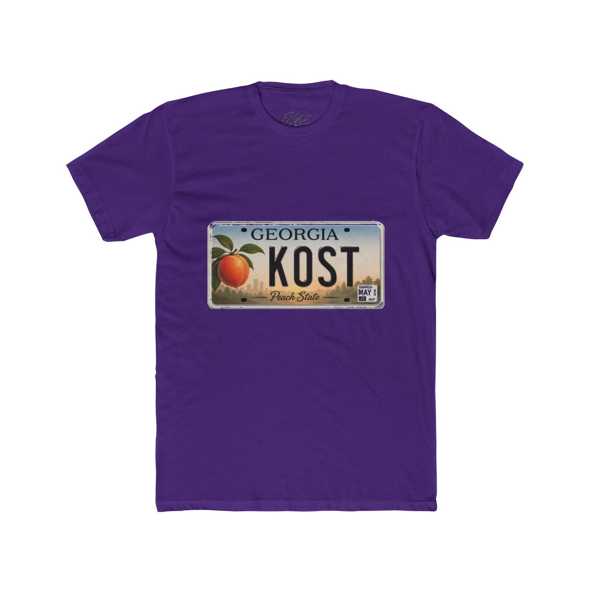 Georgia Peach License Plate T‑Shirt — KOST Personalized Retro Tee