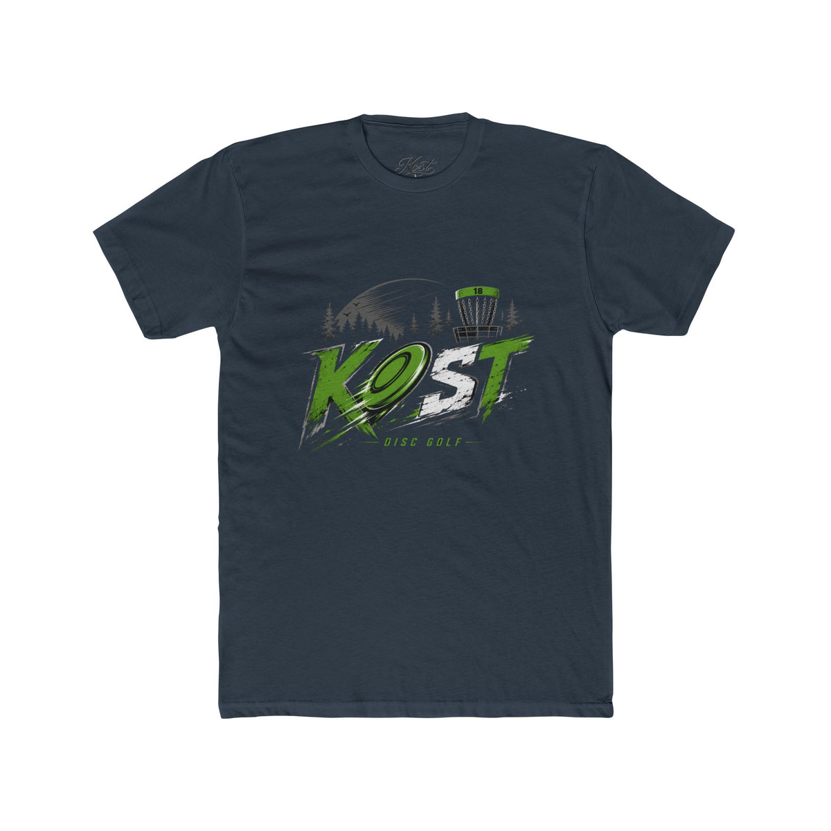Disc Golf Tee — "K.O.T" Logo Shirt with Basket & Forest Graphic