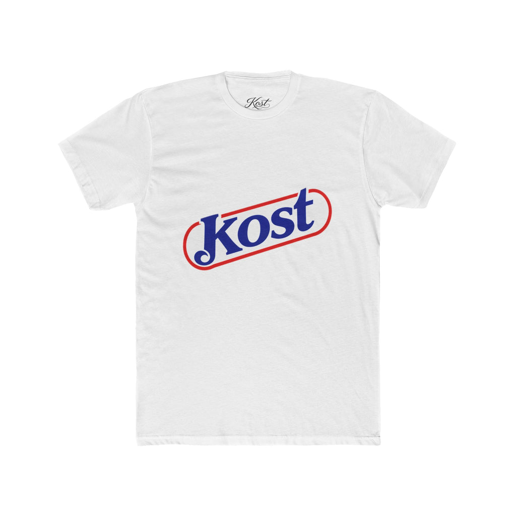 Kost Logo Tee — Retro Red & Blue Script T‑Shirt