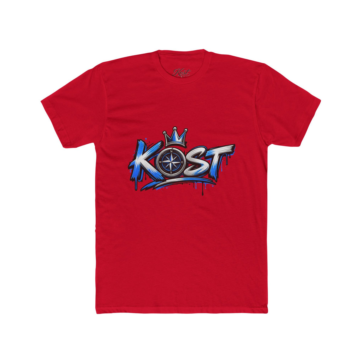 KOST Graffiti Logo T‑Shirt — Urban Streetwear Tee with Crown & Compass Design