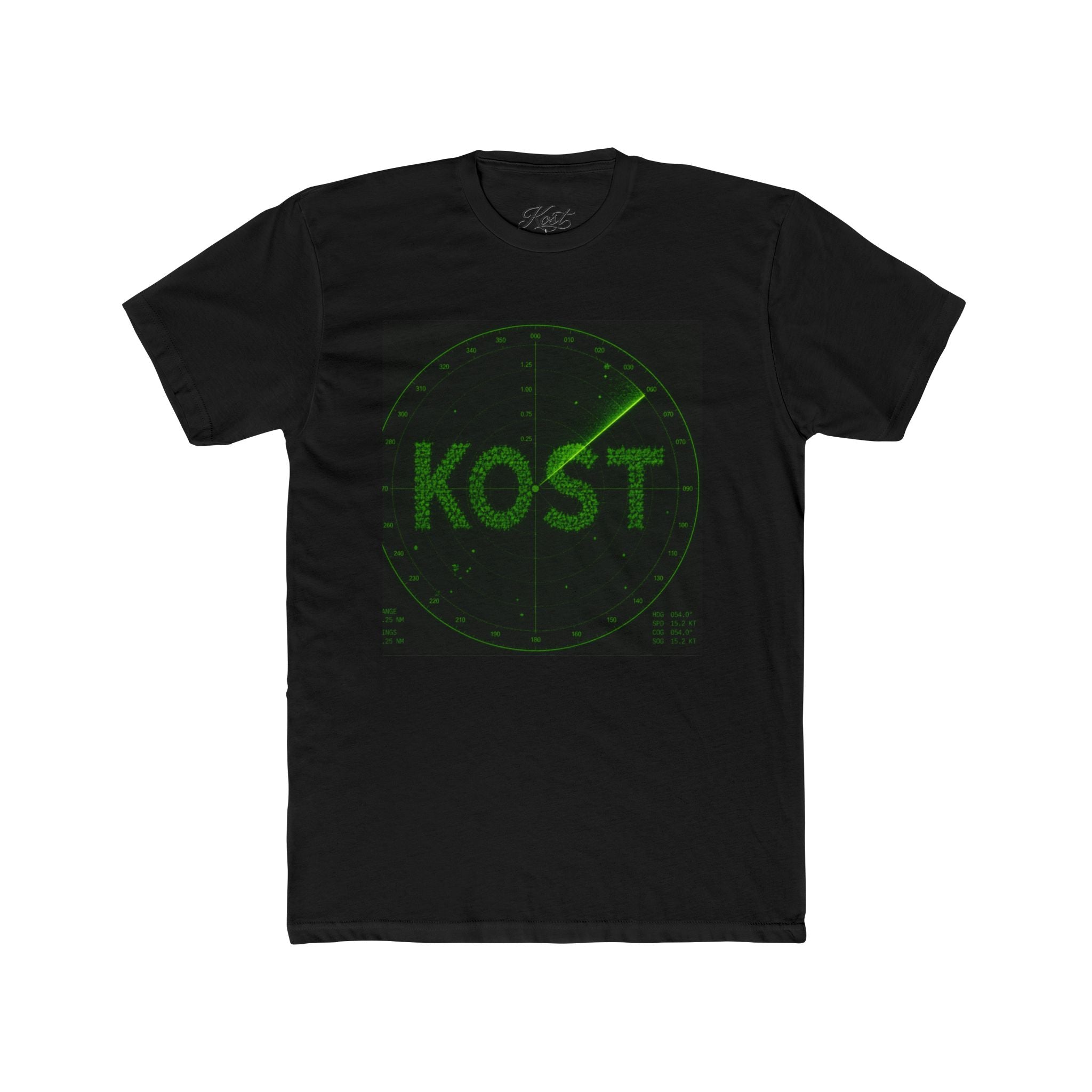 KOST Radar Graphic Tee — Retro Green Radar Logo T-Shirt