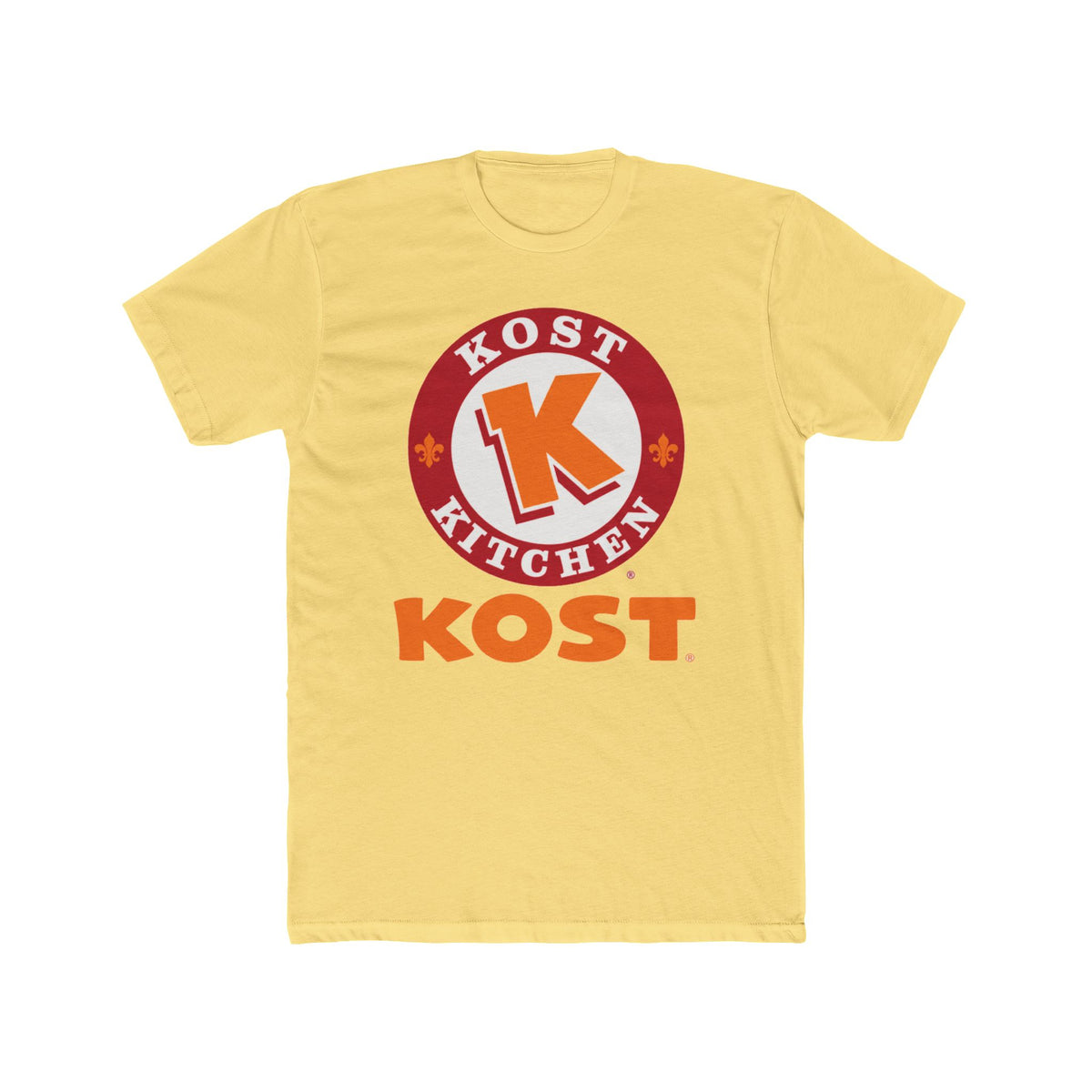 T-Shirt — Kost Kitchen Logo Tee (KOST) | Retro Orange & Red Restaurant Shirt