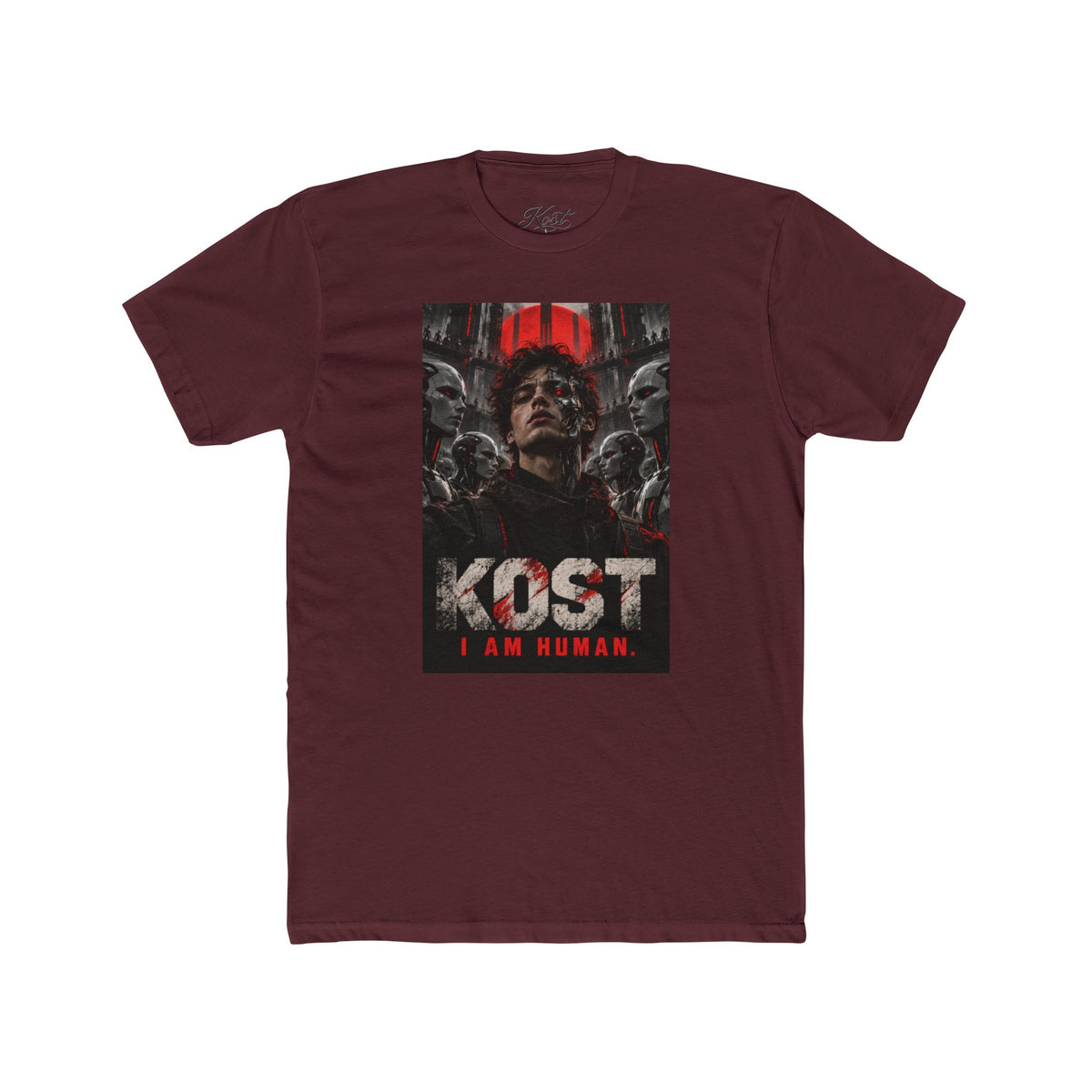 KOST "I Am Human" Graphic Tee — Dark Sci‑Fi Horror Movie Shirt
