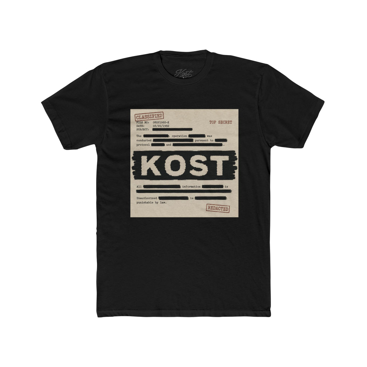 KOST Censored Records Tee — Vintage Dossier Graphic Cotton Shirt