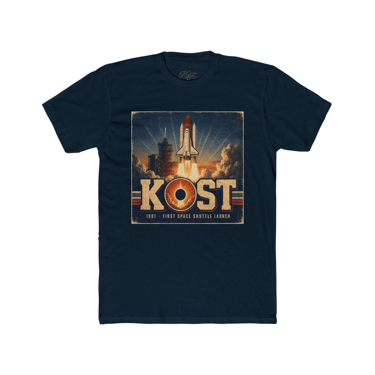 KOST Space Shuttle Retro Tee — Vintage Rocket Launch Graphic T-Shirt