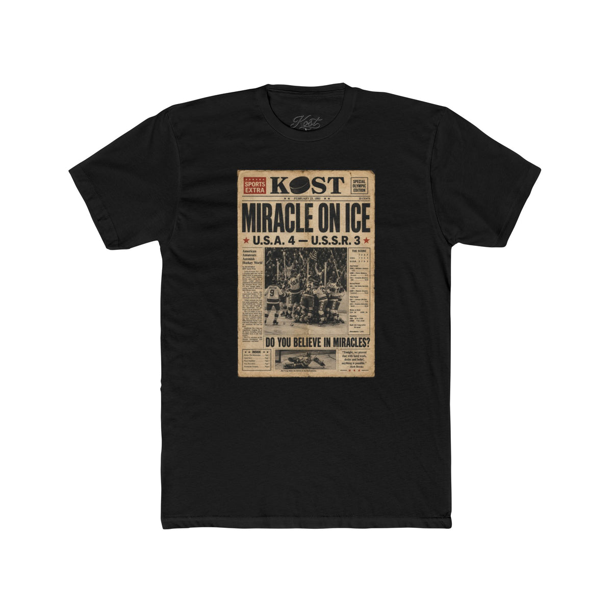 Miracle on Ice Vintage Newspaper T‑Shirt