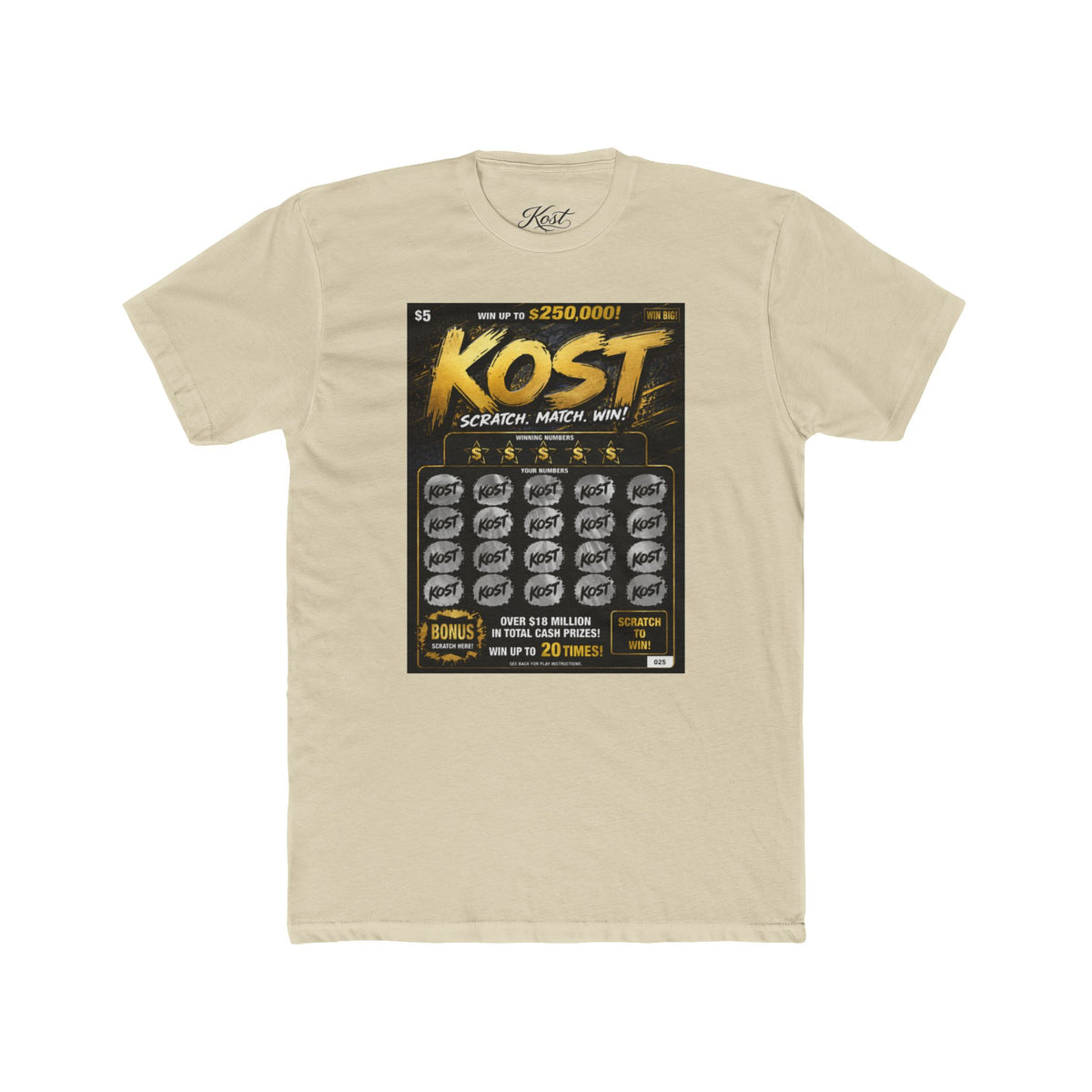 KOST Lottery Scratch-Off Tee — Vintage Game Ticket Graphic T-Shirt