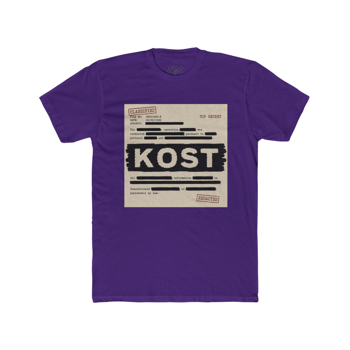 KOST Censored Records Tee — Vintage Dossier Graphic Cotton Shirt