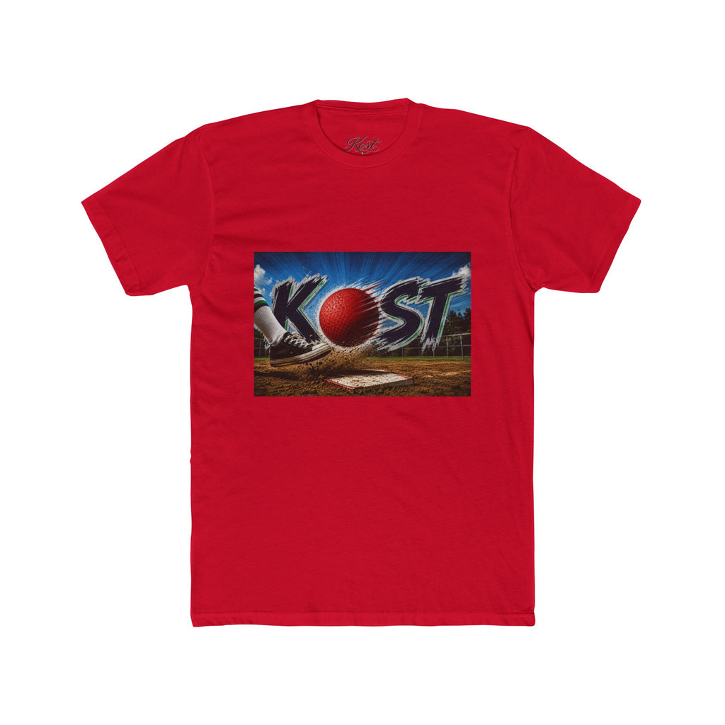 Baseball Graphic Tee — "KOST" Red Ball Field Design