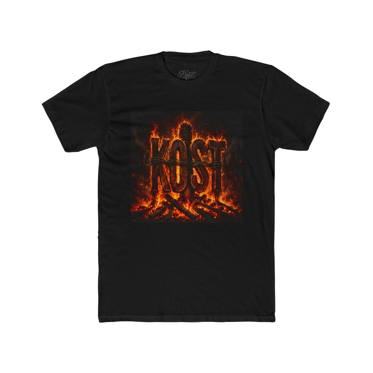 Crew Tee — 'KOST' Flaming Logo Graphic T-Shirt