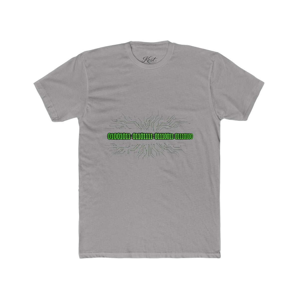 White Crew Tee — Minimal Green Stripe Graphic Tee