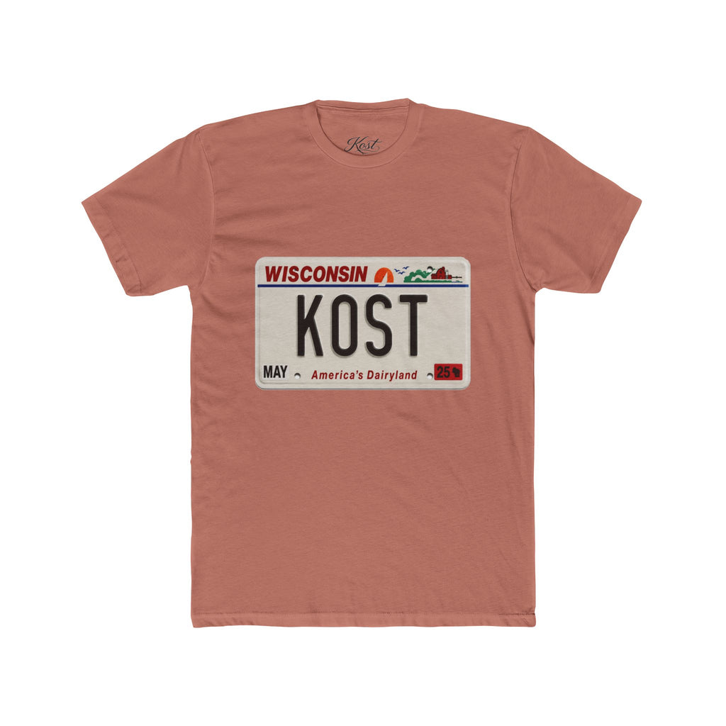 Wisconsin License Plate 'KOST' T‑Shirt — Retro America’s Dairyland Tee