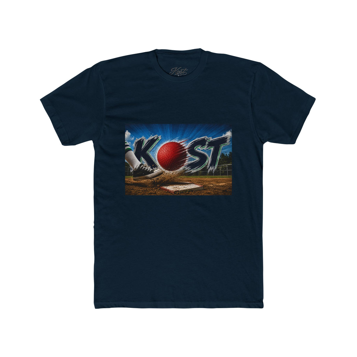 Baseball Graphic Tee — "KOST" Red Ball Field Design