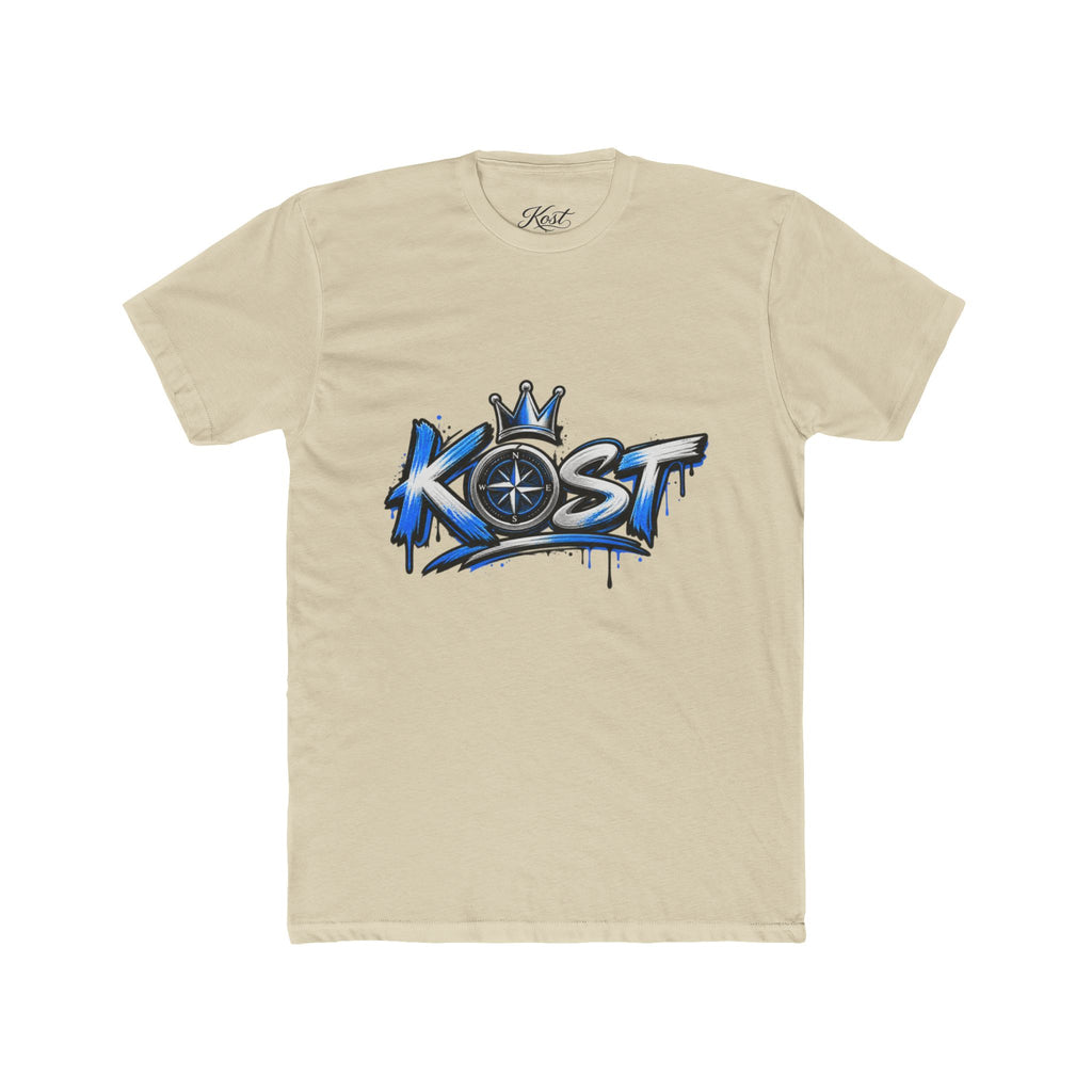 KOST Graffiti Logo T‑Shirt — Urban Streetwear Tee with Crown & Compass Design