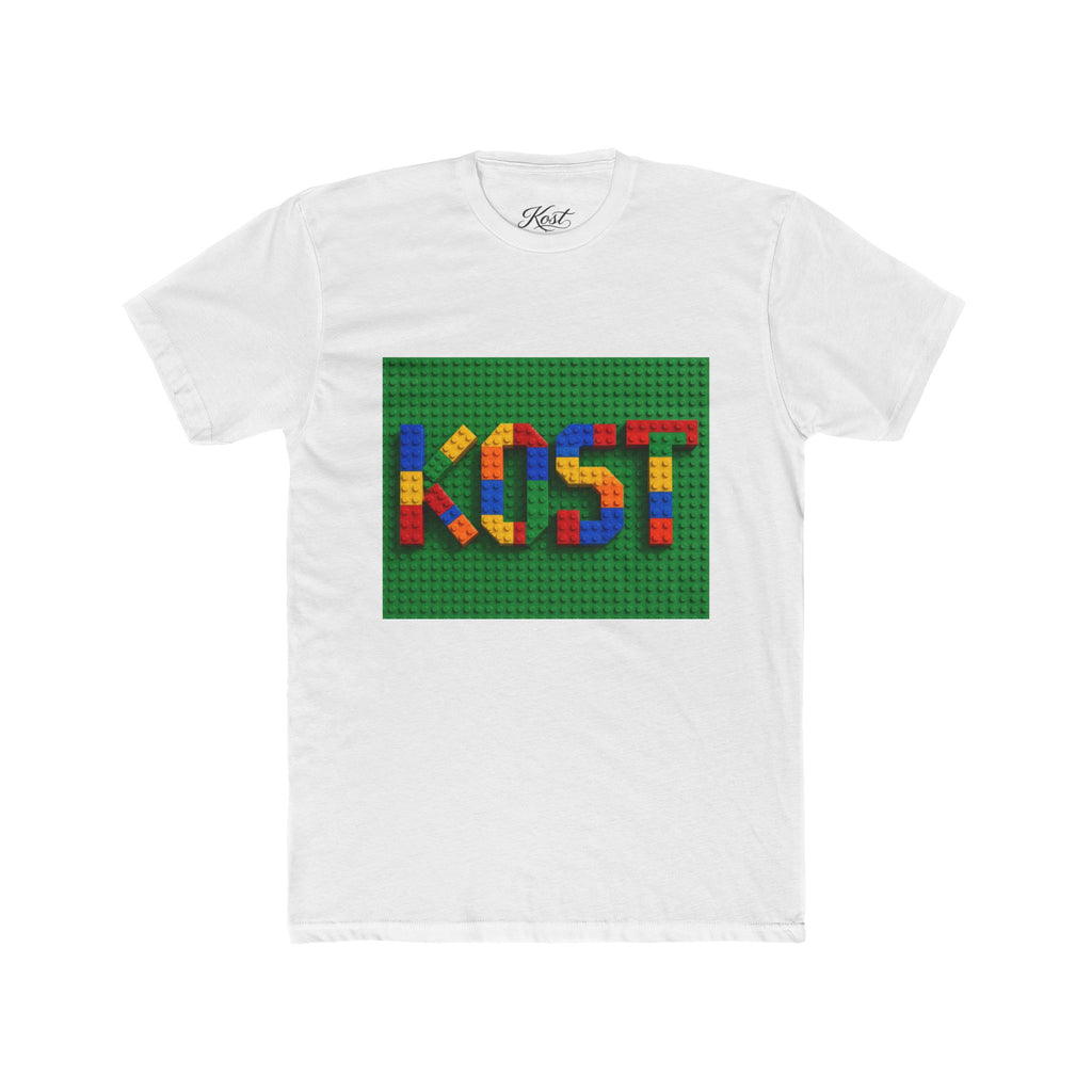Kids Block Name Tee — Colorful Building Brick 'KOST' Graphic Shirt