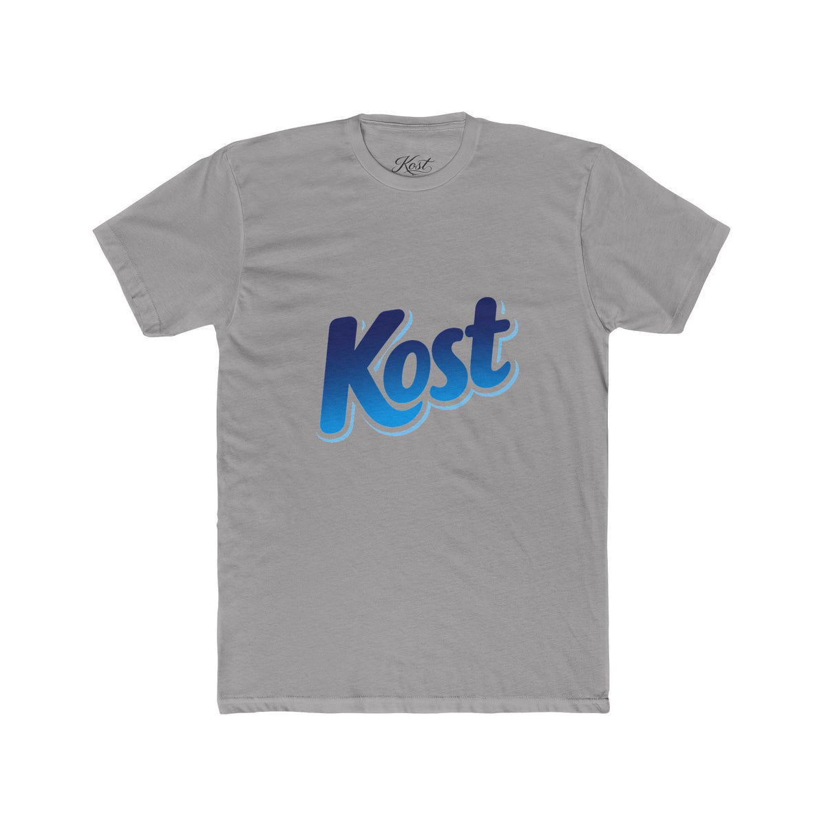 Kost Logo Tee — Retro Blue Script Graphic T-Shirt
