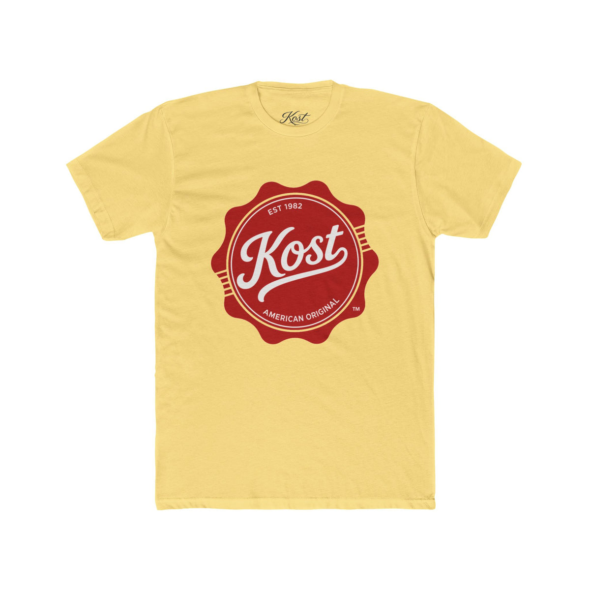Kost Vintage Badge T‑Shirt — Retro Red Logo Crew Tee