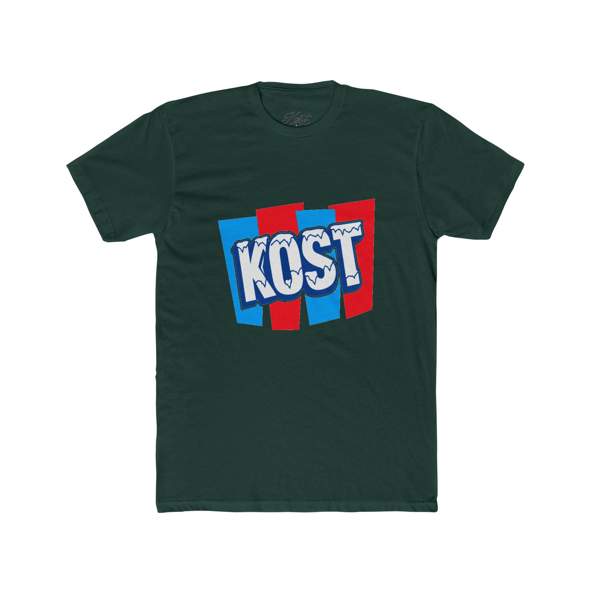 Kost Retro Logo T-Shirt — Red & Blue Graphic Crew Tee