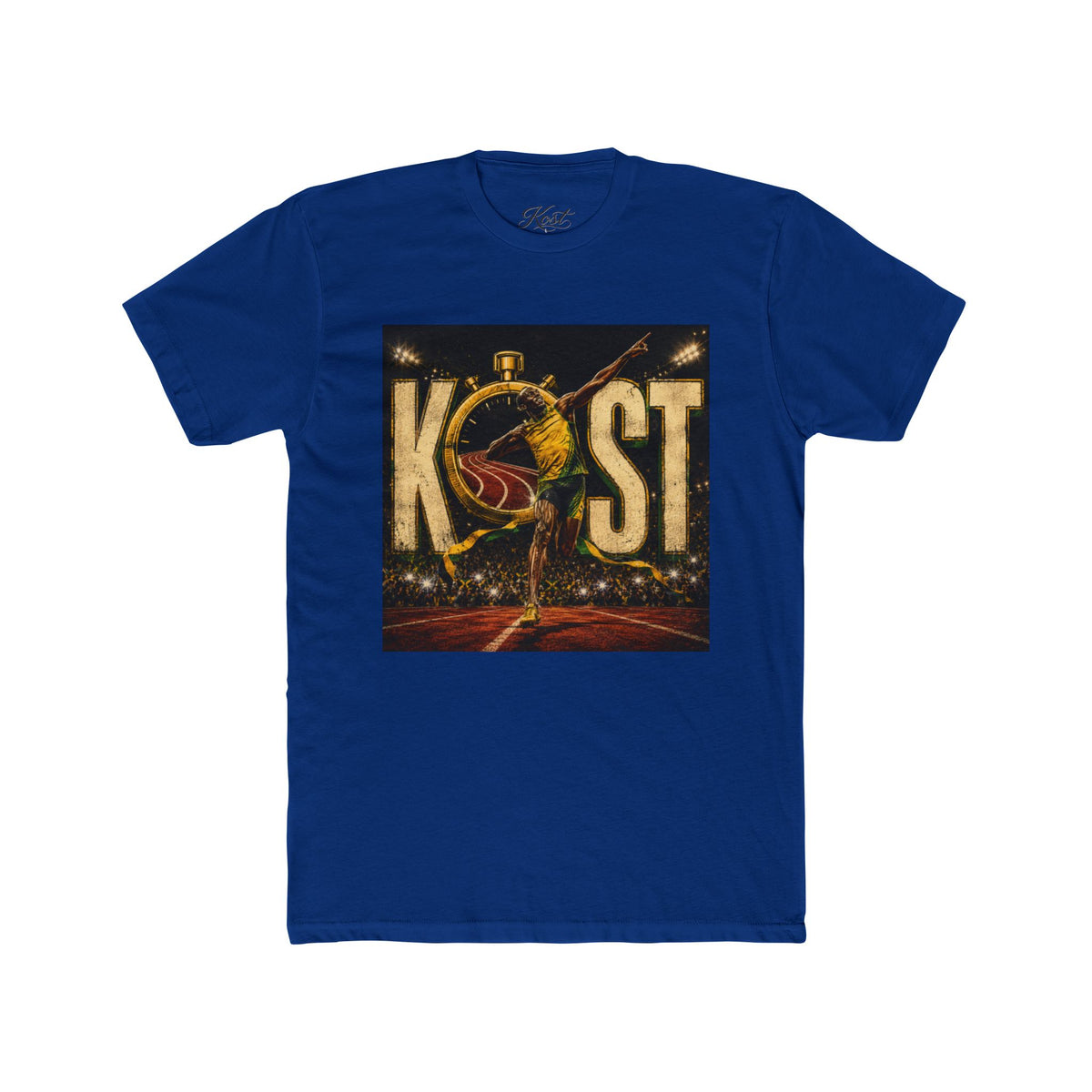 KOST Track Runner Graphic Tee — 'KOST' Stopwatch Running Design