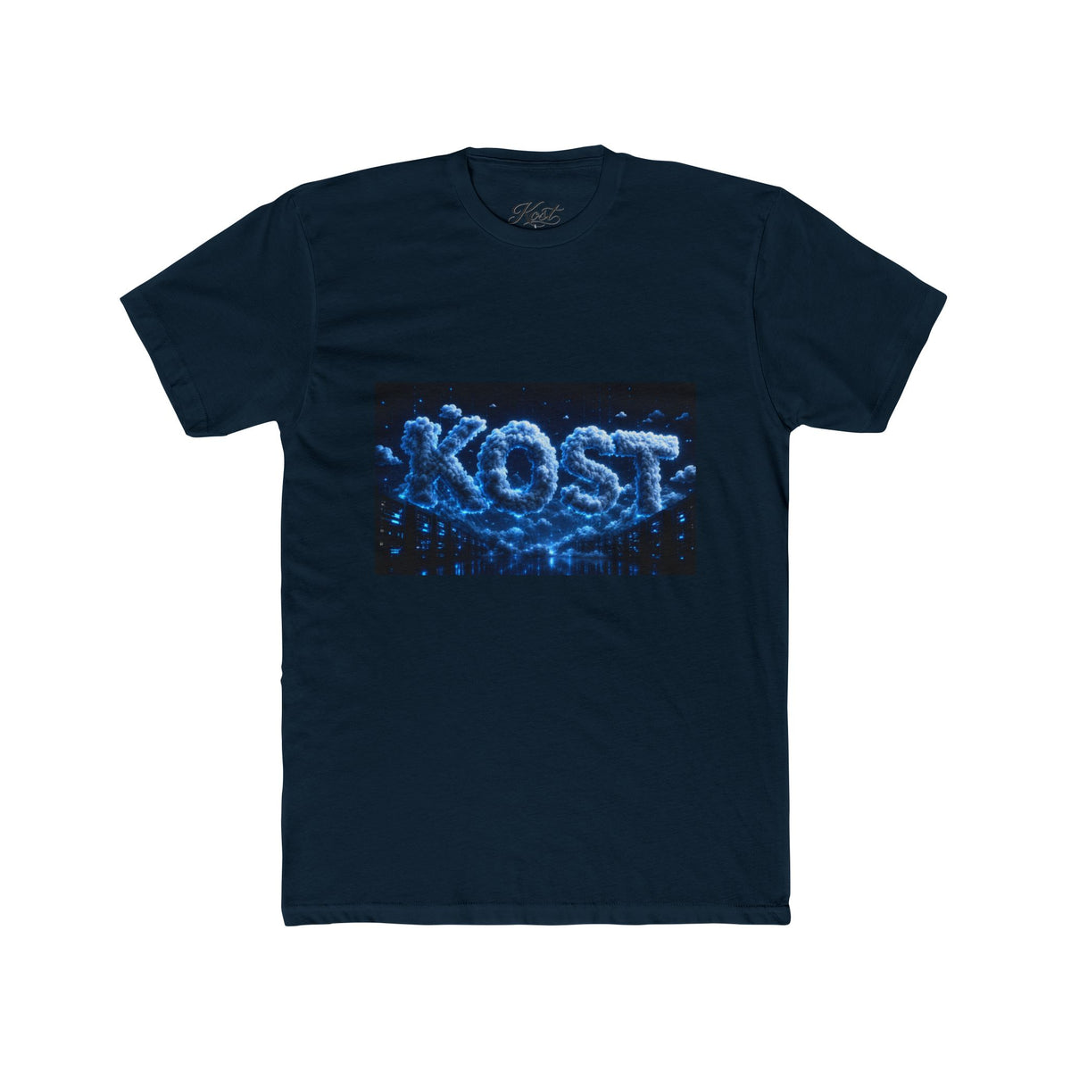 KOST Neon Bubble Logo Tee — Retro Blue Graphic T-Shirt