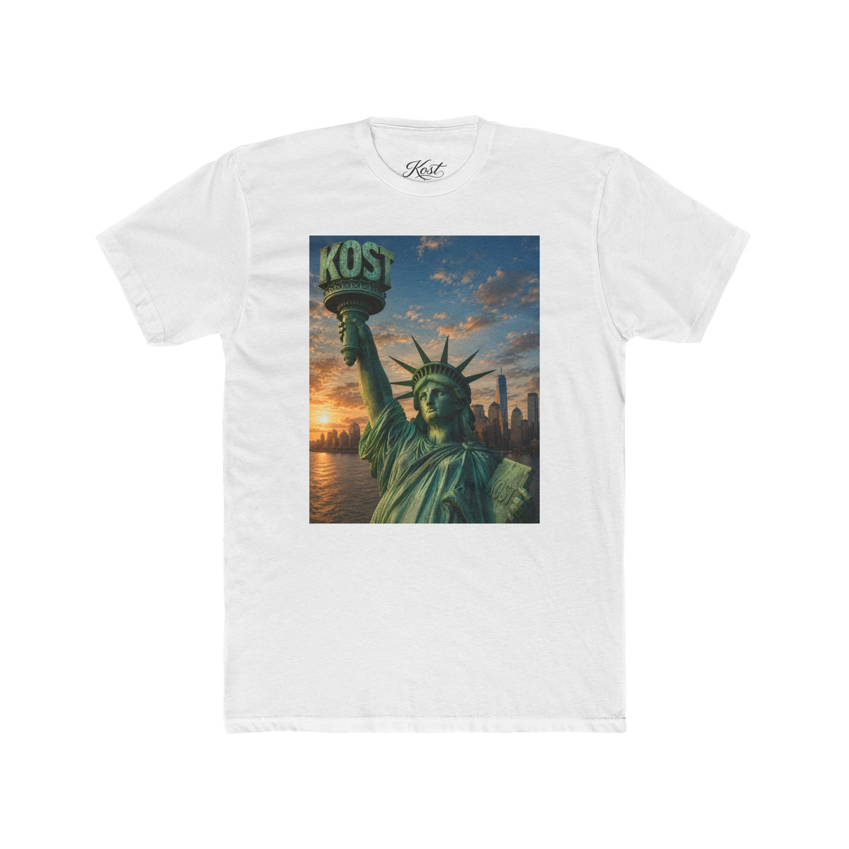 Statue of Liberty Sunset T‑Shirt — NYC Skyline Graphic Tee